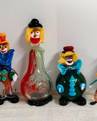 6 Pagliacci Vetro Murano Vintage da collezione