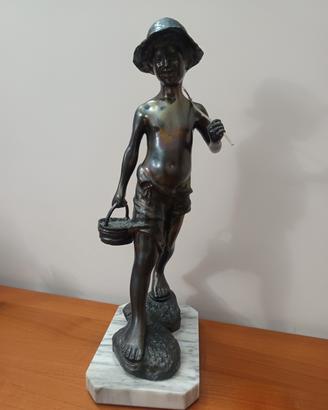 Giovanni De Martino pescatore ridente in bronzo 