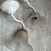 2 Applique fiore vetro anni 90