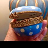 Portagioie Limoges e ottone dipinto a mano