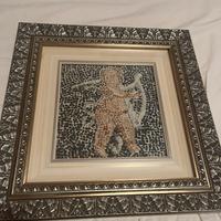 quadro angioletto in mosaico fatto a mano