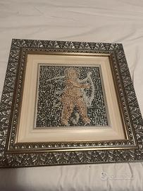 quadro angioletto in mosaico fatto a mano