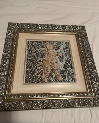 quadro angioletto in mosaico fatto a mano