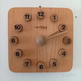 Orologio didattico legno vintage