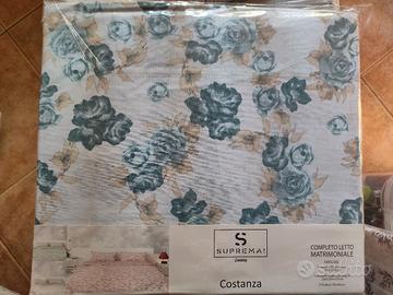 completo lenzuola matrimoniali 100% cotone