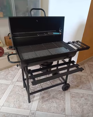 Barbecue a Carbonella con Coperchio e Cassetto