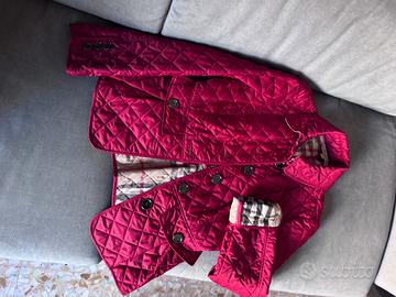 Giubbino donna rosso e stampa Burberry