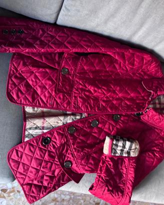 Giubbino donna rosso e stampa Burberry