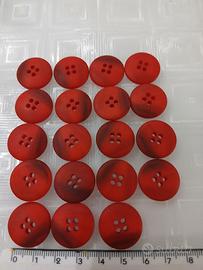 Lotto 19 Bottoni Rossi Vintage Effetto Marmo