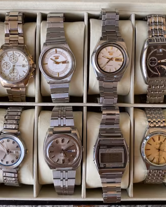Vintage orologi Seiko Citizen Timex Hosam Orient.