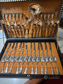Servizio posate vintage placcato argento 800