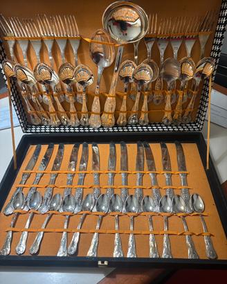 Servizio posate vintage placcato argento 800