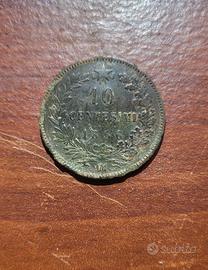 10 centesimi 1866 Vittorio emanuele II zecca OM