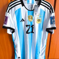 Maglia Argentina DYBALA #21 Mondiali calcio 2022