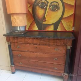 CASSETTIERA STILE IMPERO NOCE