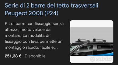 Barre portatutto Peugeot 2008 originali