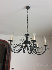 lampadario in ferro battuto 