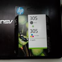 Pack 2 cartucce hp 305 originali nero piu tricomia