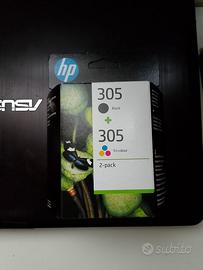 Pack 2 cartucce hp 305 originali nero piu tricomia