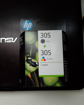 Pack 2 cartucce hp 305 originali nero piu tricomia