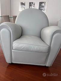 Poltrone Frau Vanity in pelle grigio chiaro