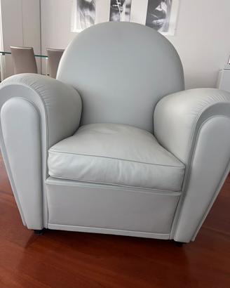 Poltrone Frau Vanity in pelle grigio chiaro