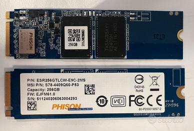 SSD NVME Gen3 da 256GB nuovo