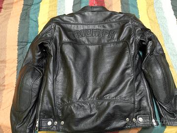giacca moto in pelle con protezioni Triumph 