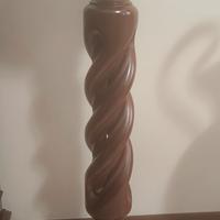 colonna legno a treccia color noce