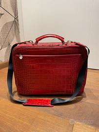 Borsa porta PC Furla in vitello stampa coccodrillo