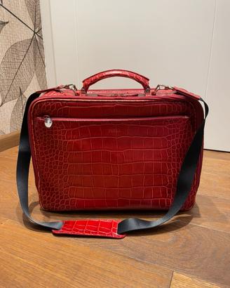 Borsa porta PC Furla in vitello stampa coccodrillo