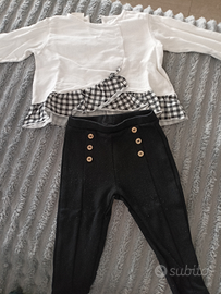 Completo neonata maglietta leggings Zara 6/9 mesi