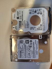 N. 2 hard disk meccanici da 2,5" 500 GB cad