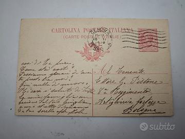 Cartolina Postale 1918 Annullo Ferrovia Tenente