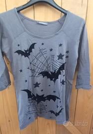 T-shirt top donna tg S terranova grigio con stampa