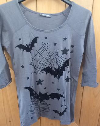 T-shirt top donna tg S terranova grigio con stampa