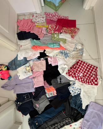 Lotto abbigliamento bambini_vestiti gonne jeans ec