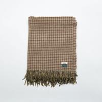 Coperta Drake's 100% Lana Vergine Marrone Plaid