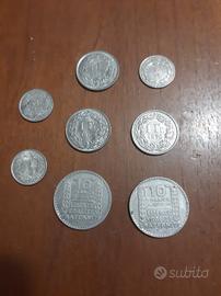 monete argento franchi francesi e svizzeri
