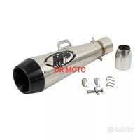 SCARICO UNIVERSALE MOTO ACCIAIO nero 350 MM