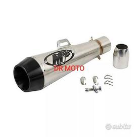 SCARICO UNIVERSALE MOTO ACCIAIO nero 350 MM
