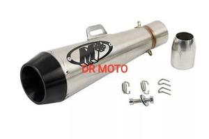 SCARICO UNIVERSALE MOTO ACCIAIO nero 350 MM