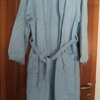 Accappatoio di cotone azzurro