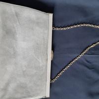 Pochette in pelle scamosciata beige 