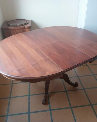 Tavolo rotondo in legno estensibile + 4 sedie