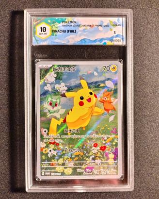 ⚡️Pikachu Promo Japan GRAAD 10 Gem Mint 001/SV-P🇬🇧