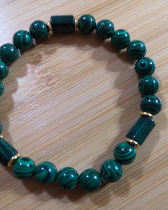 Bracciale Green Horizon Malachite Acciaio Dorato