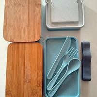 Lunch box kit ermetico pranzo in ufficio + posate