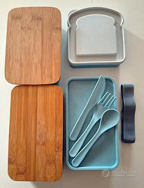 Lunch box kit ermetico pranzo in ufficio + posate