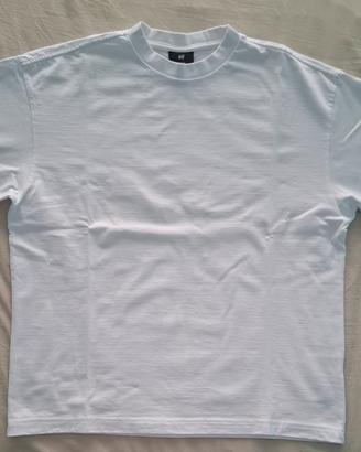 t-shirt bianca uomo h&m oversize M cotone